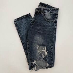 Buckle Black Slim Flex Distressed Ripped Jeans Mens 30x32 Dark Wash Streetwear